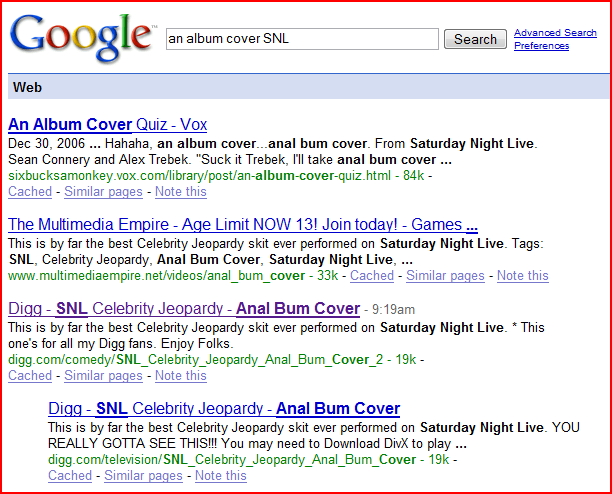 An Album Cover Google Example